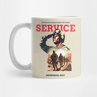 We Stand in Gratitude for Their Service | T-Shirt Design. Mug